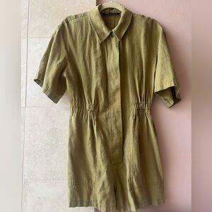 Zara Romper - Olive Green Elastic shirred waist
